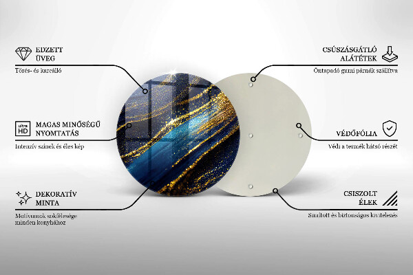 De vidrio templado Abstracción azul marino