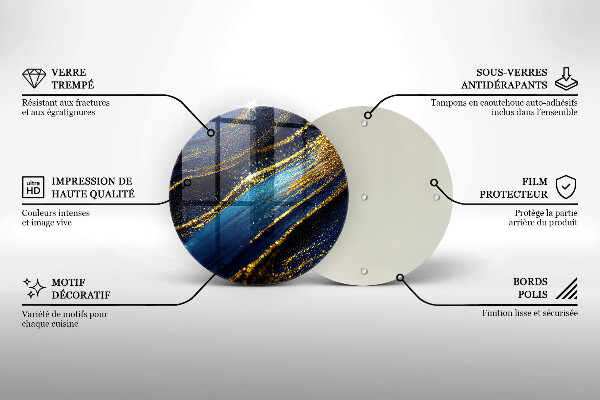 De vidrio templado Abstracción azul marino