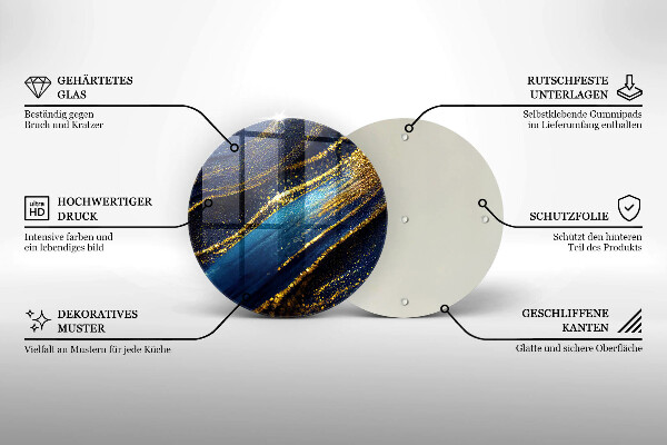 De vidrio templado Abstracción azul marino