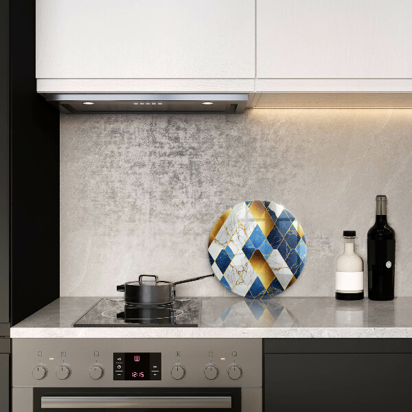 De vidrio templado Rombos de mármol dorado