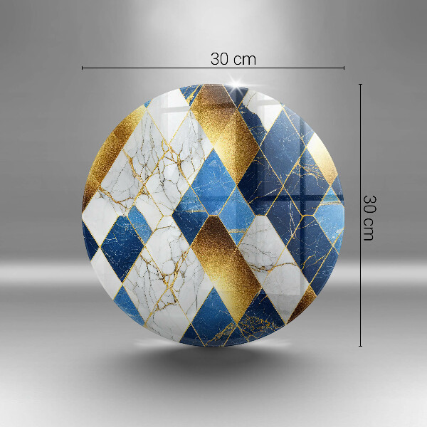 De vidrio templado Rombos de mármol dorado