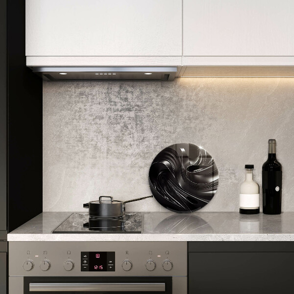 De vidrio templado Masa negra abstracta