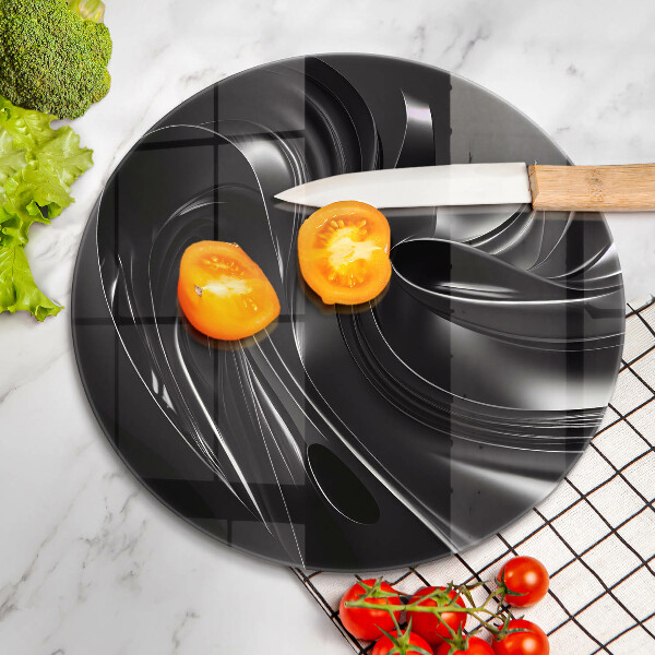 De vidrio templado Masa negra abstracta