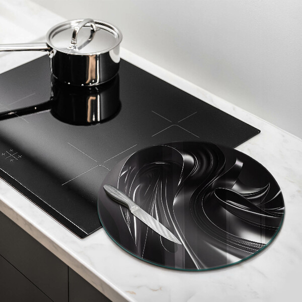 De vidrio templado Masa negra abstracta