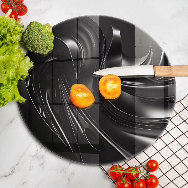 De vidrio templado Masa negra abstracta