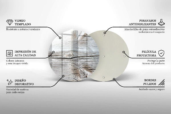 De vidrio templado Estructura de madera brillante