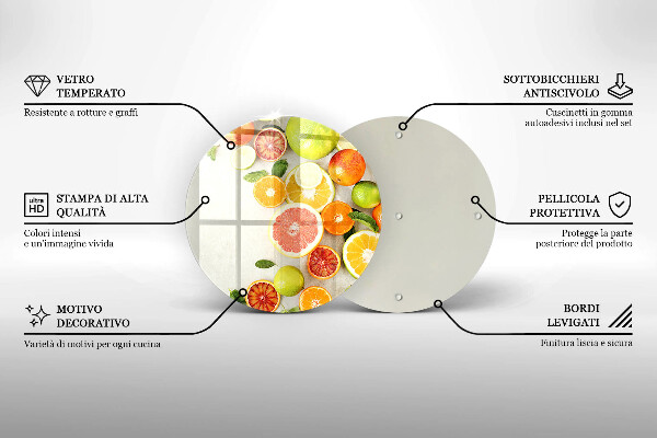 De vidrio templado Frutas cítricas