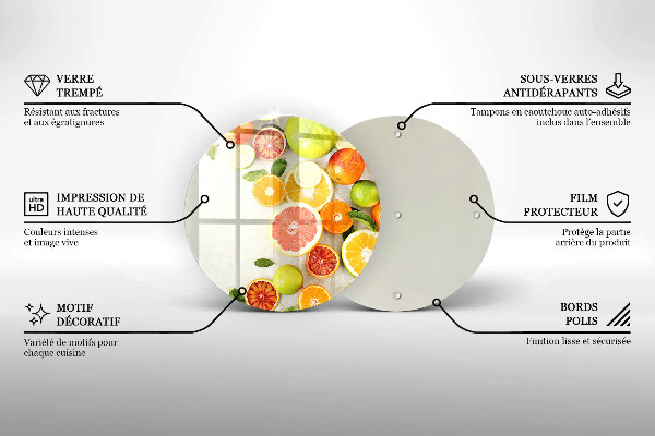 De vidrio templado Frutas cítricas