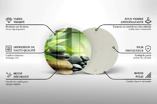 De vidrio templado Piedras de bambú zen