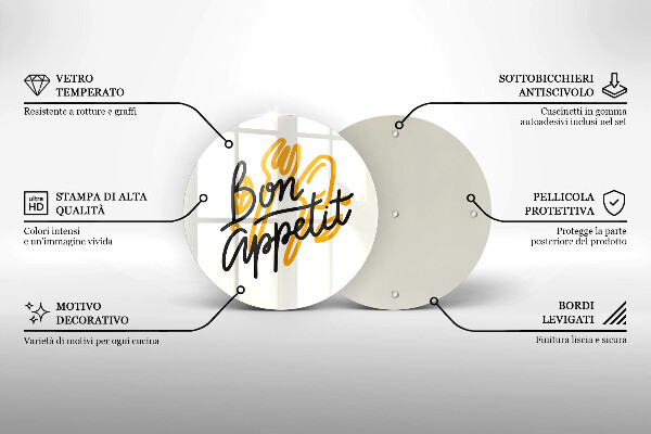 De vidrio templado Inscripción de bon appetit