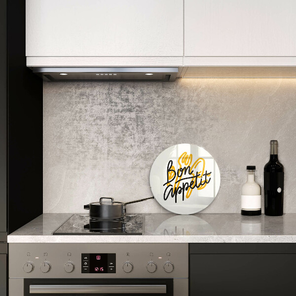 De vidrio templado Inscripción de bon appetit