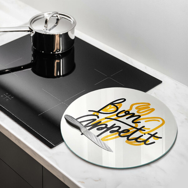 De vidrio templado Inscripción de bon appetit