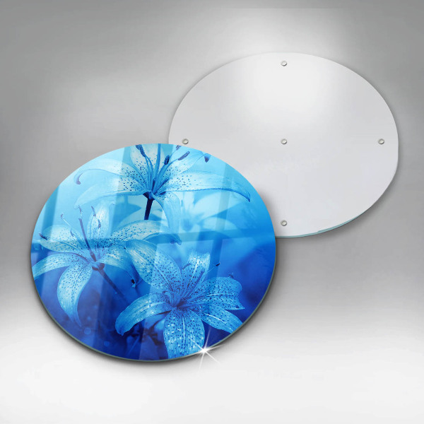 De vidrio templado Flores azules