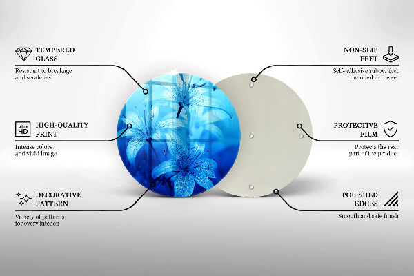 De vidrio templado Flores azules