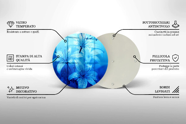 De vidrio templado Flores azules