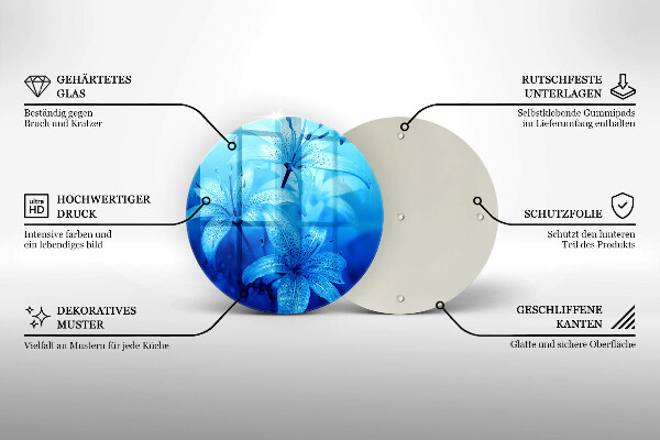 De vidrio templado Flores azules