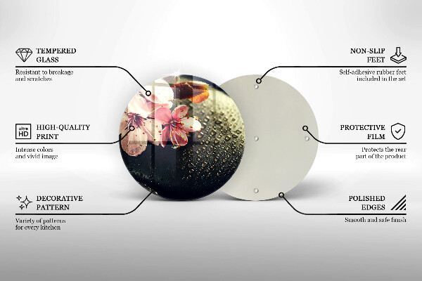 De vidrio templado Flores piedras zen