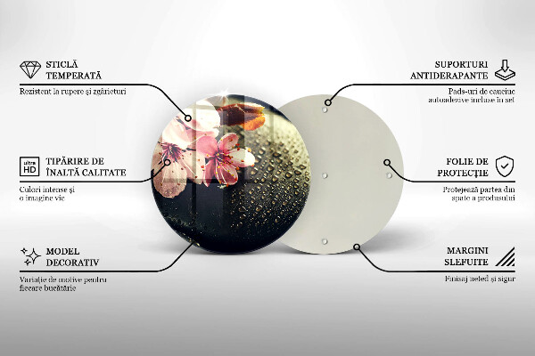 De vidrio templado Flores piedras zen