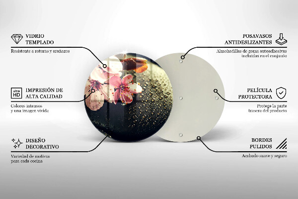 De vidrio templado Flores piedras zen