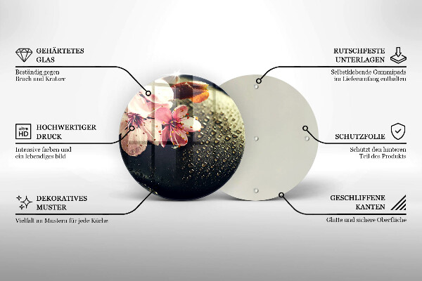 De vidrio templado Flores piedras zen