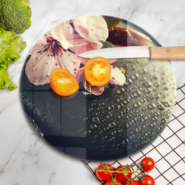 De vidrio templado Flores piedras zen