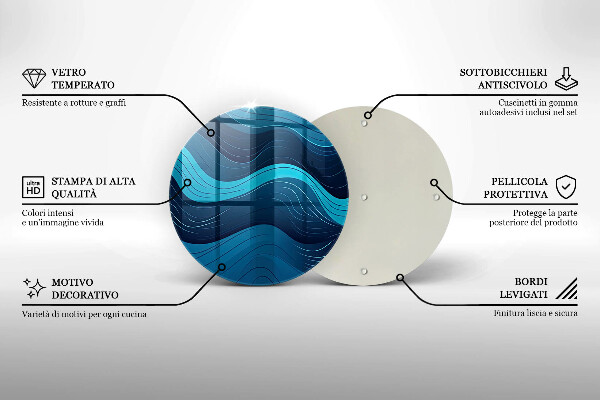 De vidrio templado Ondas abstractas