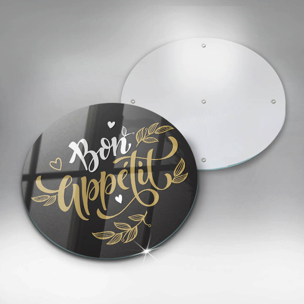 De vidrio templado Inscripción de bon appetit