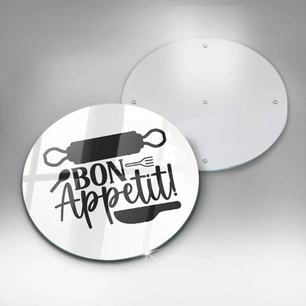 De vidrio templado Inscripción de bon appetit
