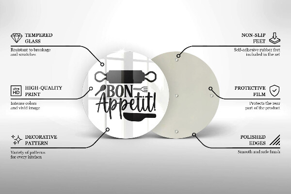 De vidrio templado Inscripción de bon appetit
