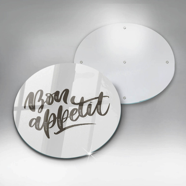 De vidrio templado Inscripción de bon appetit