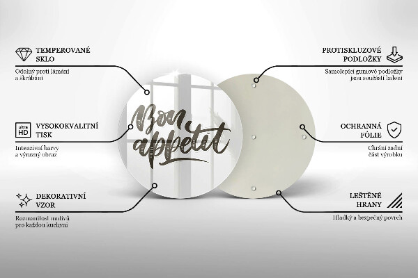 De vidrio templado Inscripción de bon appetit