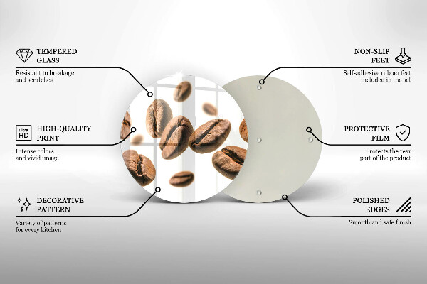 De vidrio templado Granos de café