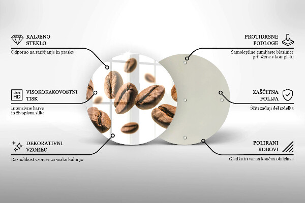 De vidrio templado Granos de café