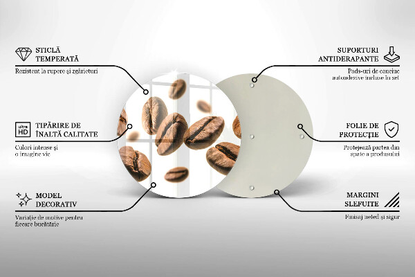 De vidrio templado Granos de café