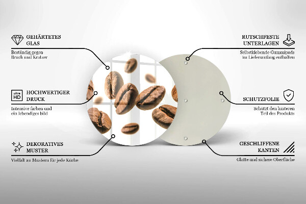 De vidrio templado Granos de café