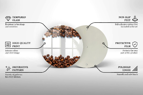 De vidrio templado Granos de café
