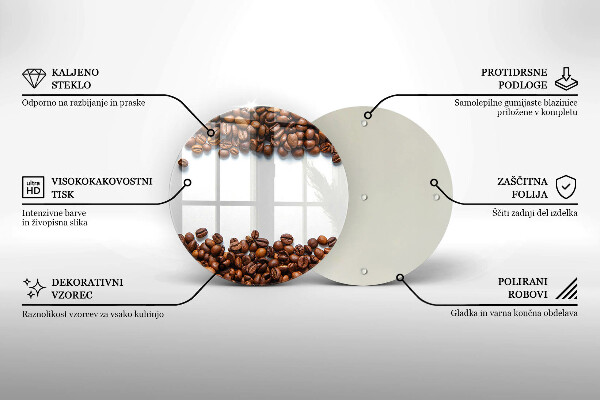 De vidrio templado Granos de café