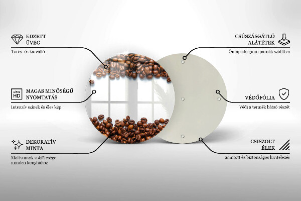 De vidrio templado Granos de café