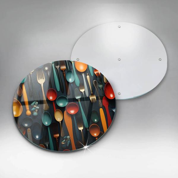 De vidrio templado Cucharas y tenedores de colores