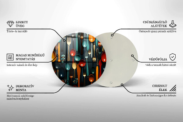 De vidrio templado Cucharas y tenedores de colores