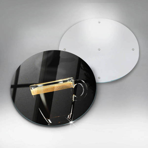 De vidrio templado Un vaso de café negro