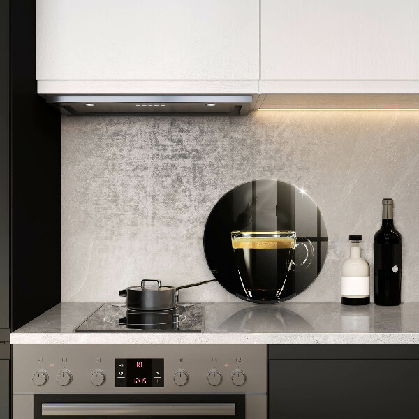 De vidrio templado Un vaso de café negro