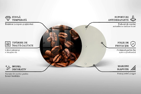 De vidrio templado Granos de café marrones