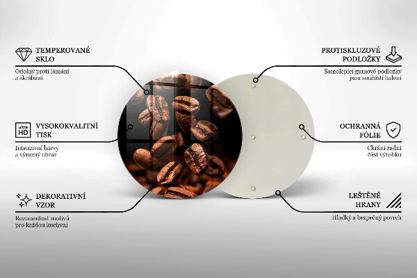 De vidrio templado Granos de café marrones