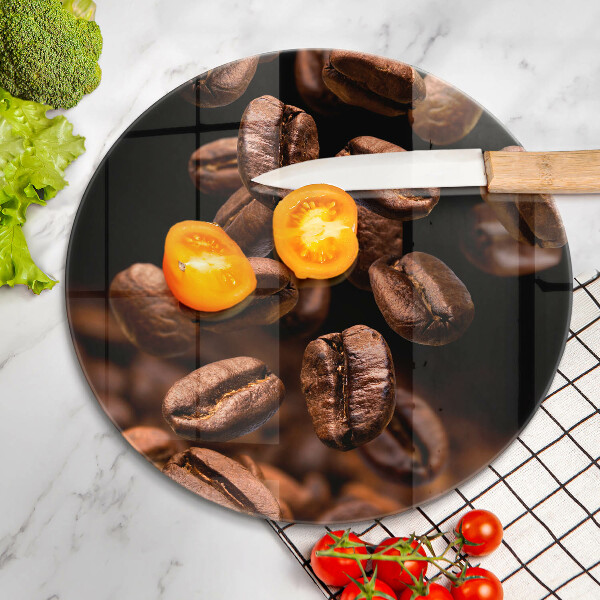 De vidrio templado Granos de café marrones