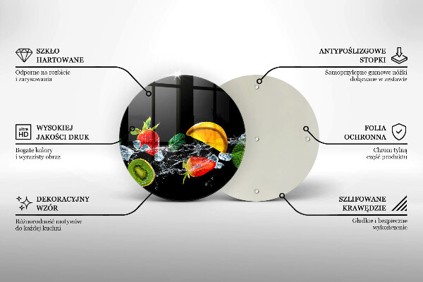 De vidrio templado Frutas en agua