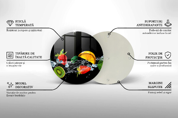 De vidrio templado Frutas en agua