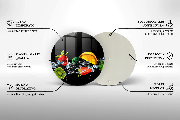 De vidrio templado Frutas en agua