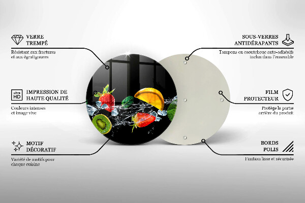 De vidrio templado Frutas en agua