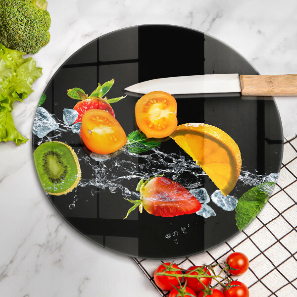 De vidrio templado Frutas en agua